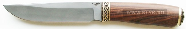 Нож 007 (легированный булат, палисандр, бронза)