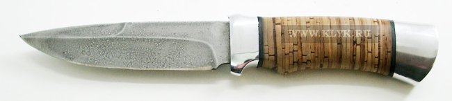 Нож R003 (булатная сталь, береста, дюраль)