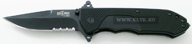 Нож складной Nemesis (сталь AUS-8, полусеррейтор) Black Titanium
